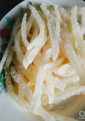 Hình của món Mứt đu đủ non.