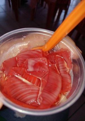 Una foto de Gelatina con rompope