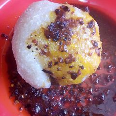 A picture of Taiba da miyar tarugu mai manja.