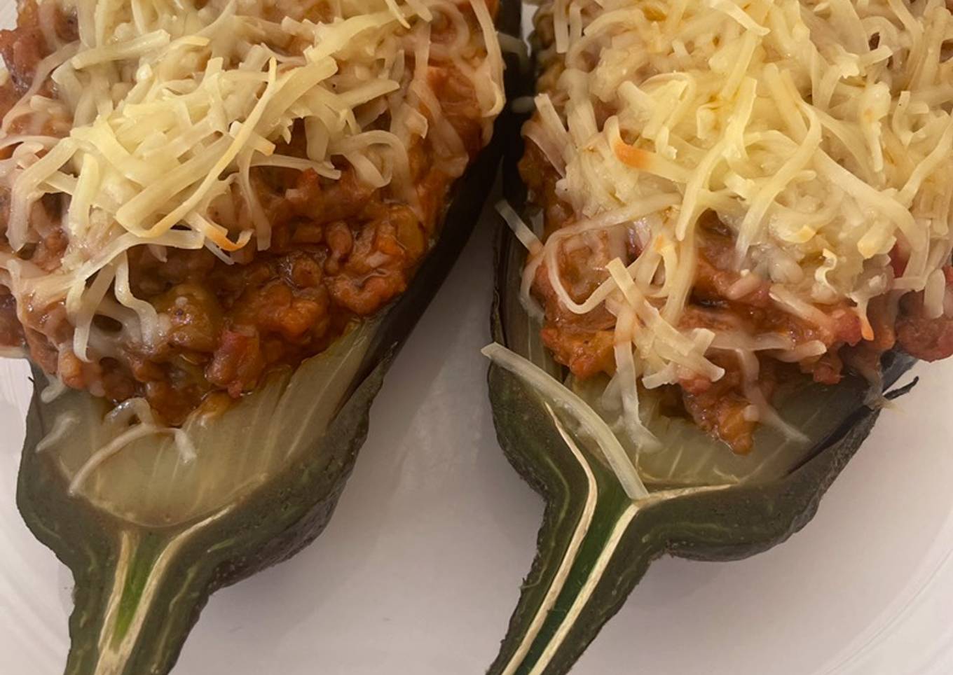 Berenjenas rellenas de carne picada