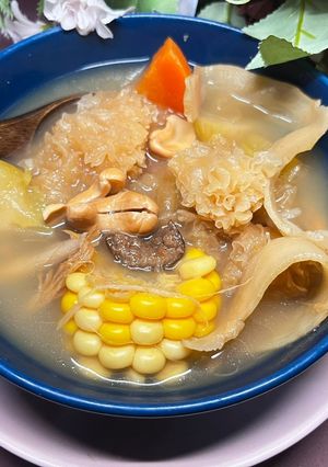 沙參玉竹佛手瓜腰果素湯 的食譜成品照片