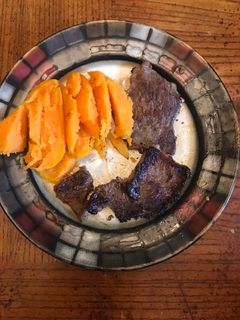 Una foto de Puré de papa dulce