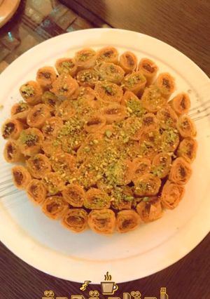 صورة لوصفة لفائف البقلاوة بالكنافة