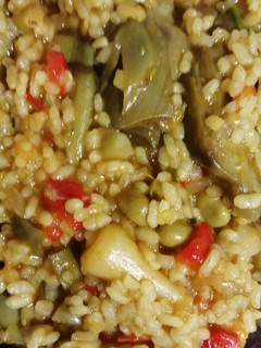 Una foto de Arroz meloso con verduras