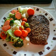 A picture of Cajun Oven Baked Steak and Veggies.