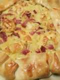 Potato, speck and brie pie
