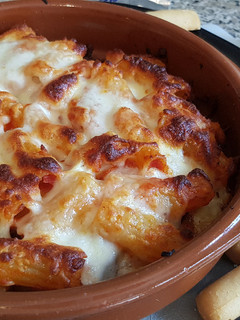 Una foto de Macarrones al horno con berenjena