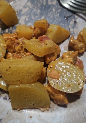Una foto de Pollo Cremoso con Papas