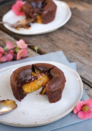 Une photo de Fondants au chocolat et coeur coulant de fruit