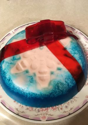 Una foto de Gelatina de nuez y mora azul