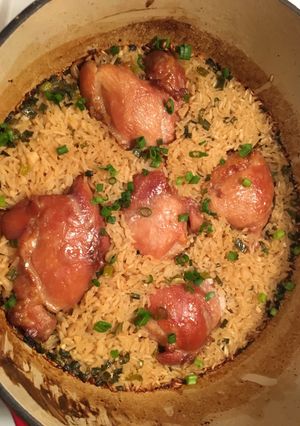 A picture of Honey Soy Chicken and Rice Bake.