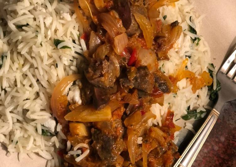 Scrambled egg,Spinach rice served with sauce Scrambled egg,Spinach rice served with sauce