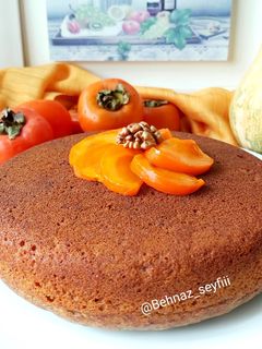 عکسی از دستور کیک خرمالو🍅 (بدون فر)