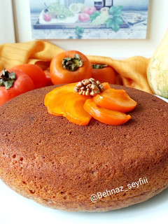 عکسی از دستور کیک خرمالو🍅 (بدون فر)