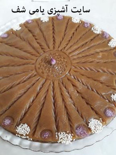 عکسی از دستور حلوا با آرد سنگک