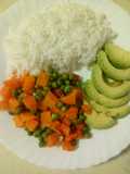 Braised rice with vegetables