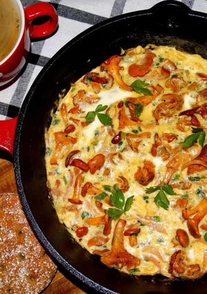 Zdjęcie przepisu Frittata z kurkami.