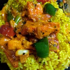 A picture of Methi kadai paneer biryani.
