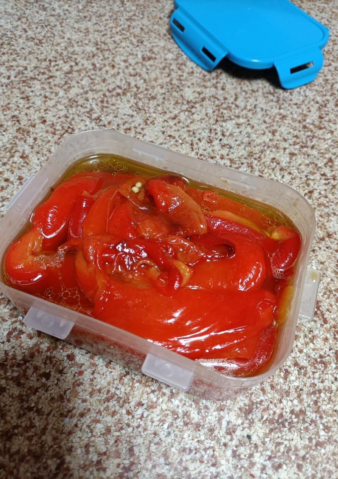 Una foto de Pimientos asados