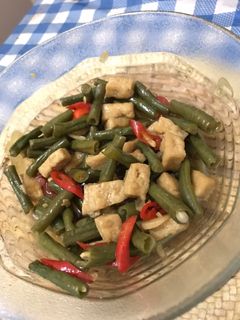 Foto resep Tumis kacang panjang + tahu