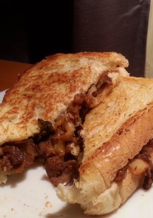 A picture of Bulgogi Kimchi Grilled Cheese.