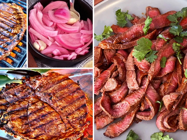 Easy Way Make Recipe Gochujang Marinated and Grilled Wagyu Steak with Pickled Red Onions that is Awesome, Delicious}