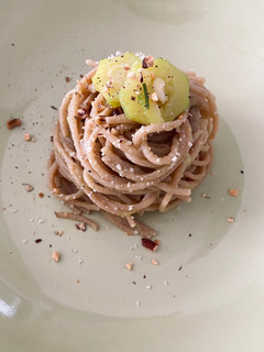 Foto di Spaghetti con crema di zucchine e parmigiano