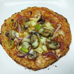 A picture of Cauliflower crust pizza-gluten free.