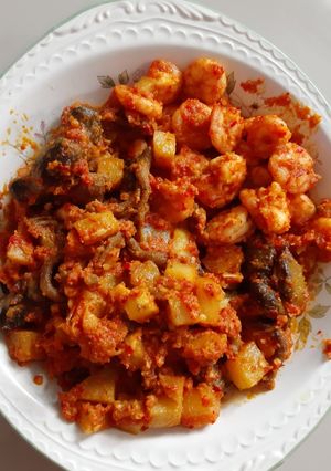 Foto resep Udang balado + ati ampela balado