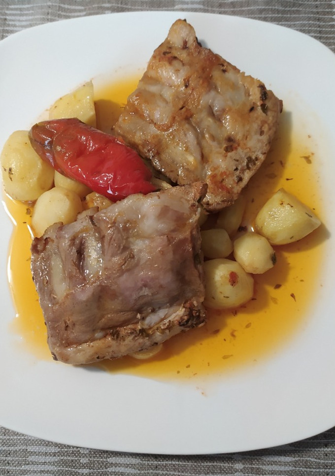 Una foto de Costilla de cerdo al horno sin sal