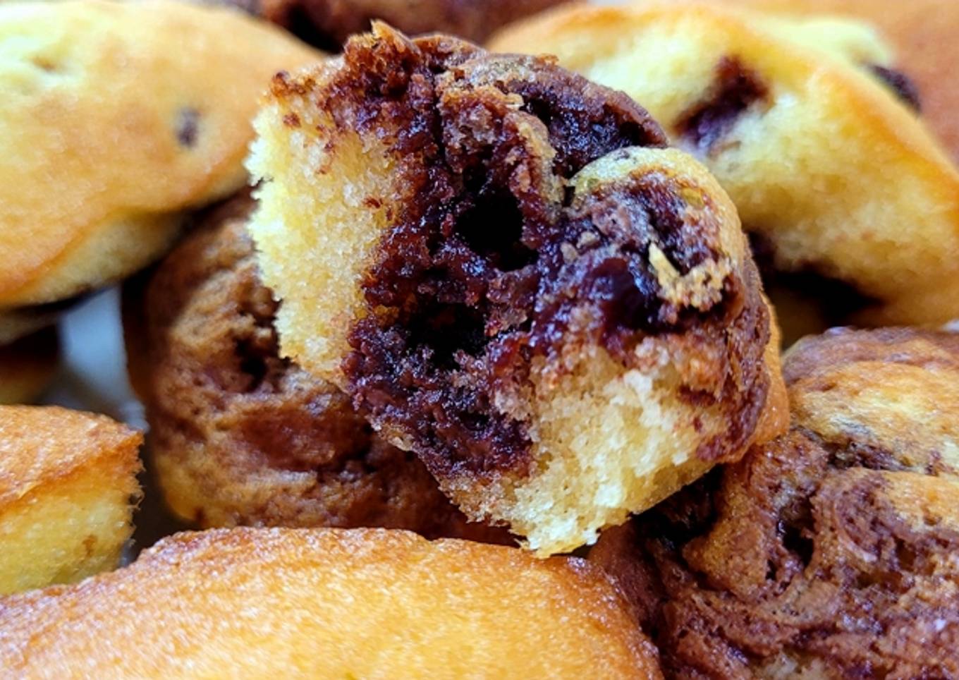 🍊🍫Quatuor de madeleines (fleur d'oranger, Nutella, pépites de chocolat et nature)