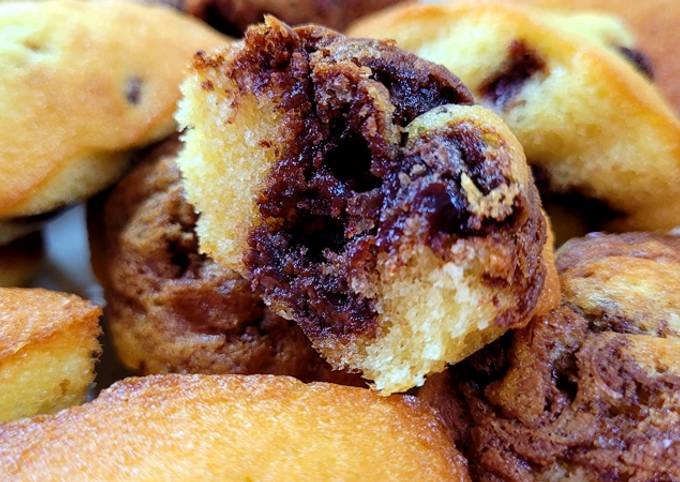 🍊🍫Quatuor de madeleines (fleur d'oranger, Nutella, pépites de chocolat et nature)