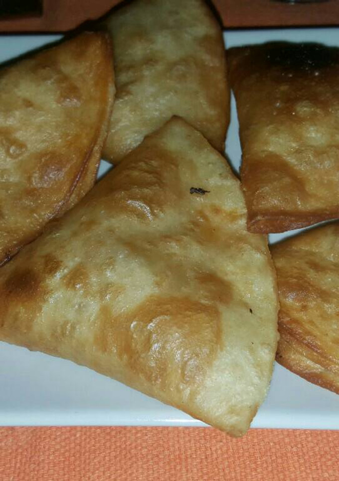 Una foto de Triángulos de tortitas de maíz