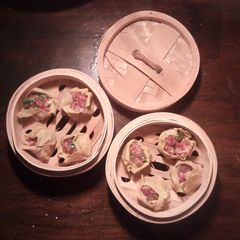 A picture of Chinese dumplings two ways.