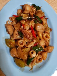 Foto resep Tumis cumi asin bakso lombok ijo
