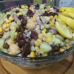 A picture of Mexican Beans selad.
