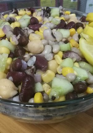 A picture of Mexican Beans selad.