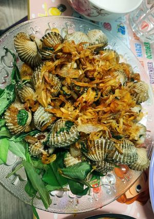 Hình của món Sò huyết cháy tỏi.