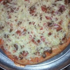 A picture of All beef pizza.