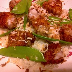 A picture of Crispy Chicken Nuggets in Coconut Cream Sauce.
