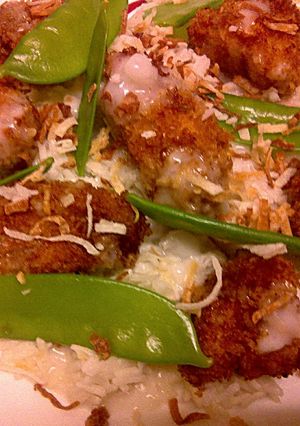 A picture of Crispy Chicken Nuggets in Coconut Cream Sauce.