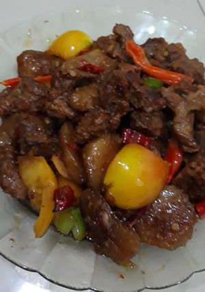 Foto resep Daging bakso pedas manis
