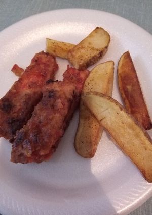 A picture of Spicy fried pork chops.
