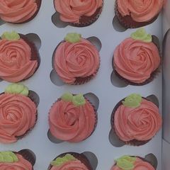 A picture of Moist Red Velvet Cupcakes.