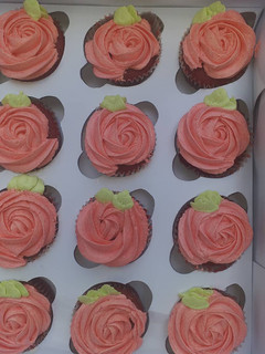 A picture of Moist Red Velvet Cupcakes.