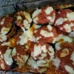 A picture of Roasted eggplant Parmesan healthy version.