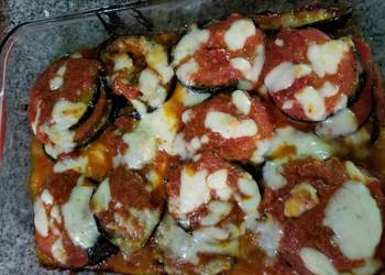 Fresh, Serving Recipe Roasted eggplant Parmesan healthy version Delicious