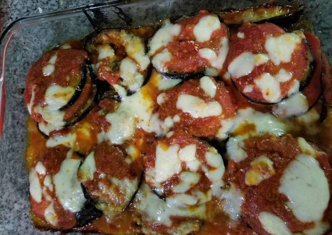 Recipe of Super Quick Homemade Roasted eggplant Parmesan healthy version