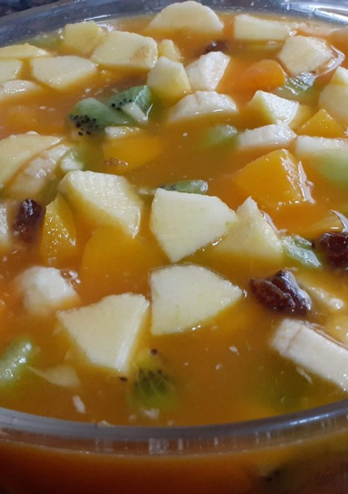Una foto de Macedonia de frutas