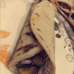 A picture of Chicken vegetables roll.